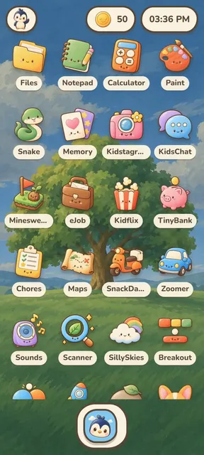 The same home screen on a phone.
