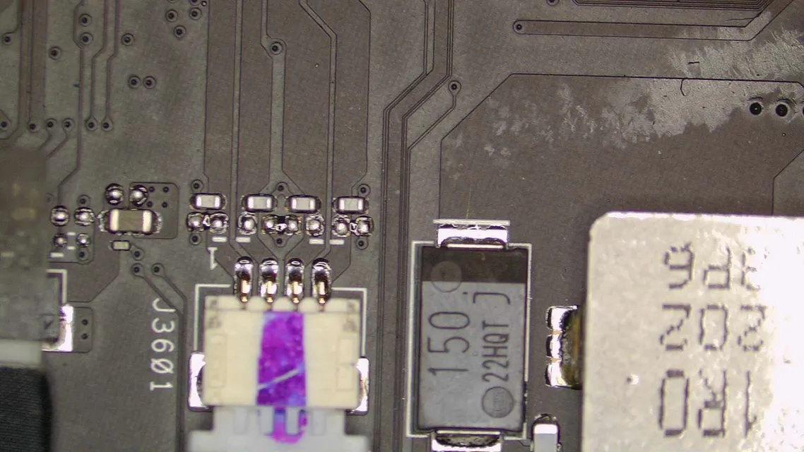 Raw microscope frame as the AI receives it, about one frame per second at 1080p.